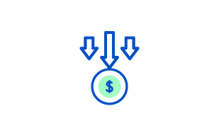 Three Arrows Pointing to Dollar Sign in Circle.